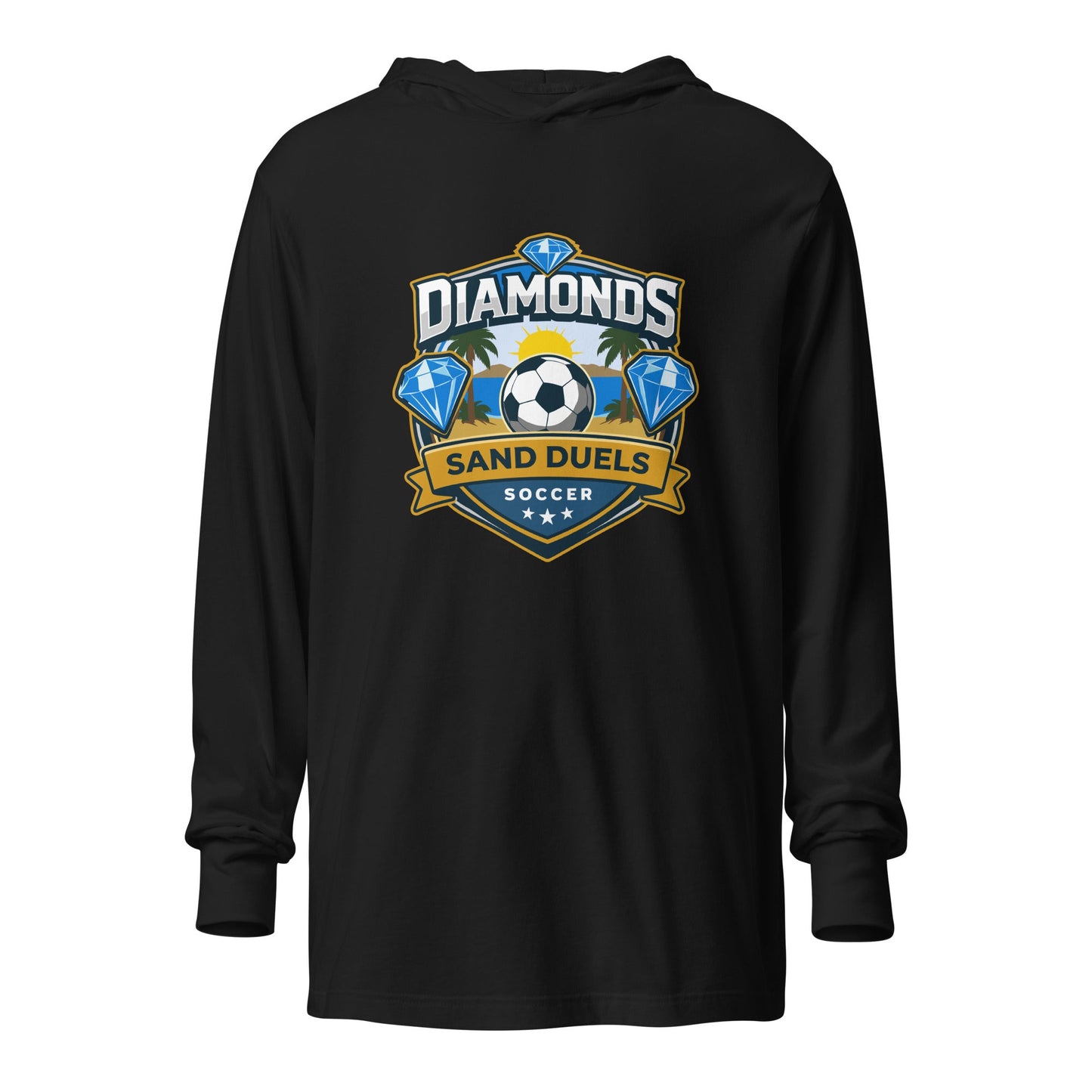 Performance | Hooded Long Sleeve T Shirt | FC Charles: Diamonds | Crest Logo