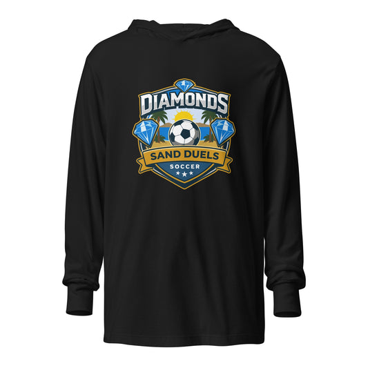 Performance | Hooded Long Sleeve T Shirt | FC Charles: Diamonds | Crest Logo