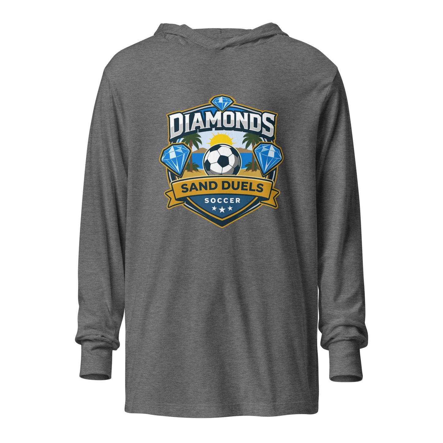 Performance | Hooded Long Sleeve T Shirt | FC Charles: Diamonds | Crest Logo