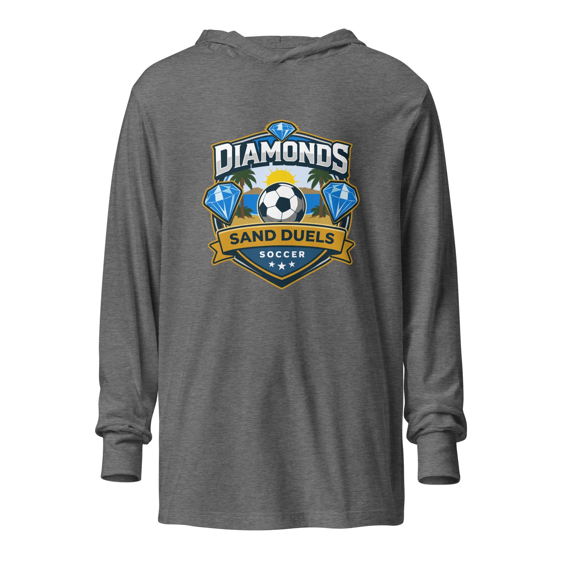 Performance | Hooded Long Sleeve T Shirt | FC Charles: Diamonds | Crest Logo