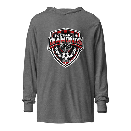 Performance | Hooded Long Sleeve T Shirt | FC Charles: Diamonds | Emblem Logo