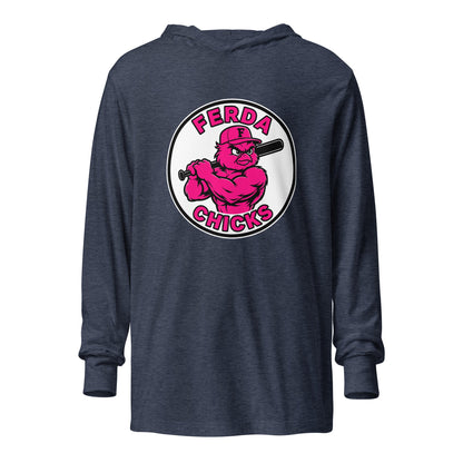 Performance | Hooded Long Sleeve T Shirt | FerDa Chicks | Badge Logo