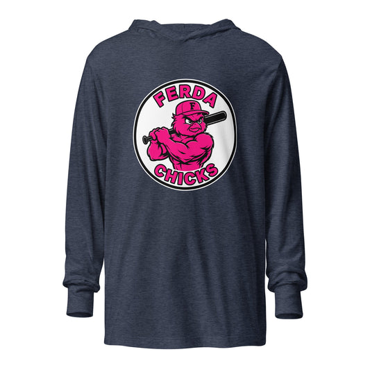 Performance | Hooded Long Sleeve T Shirt | FerDa Chicks | Badge Logo