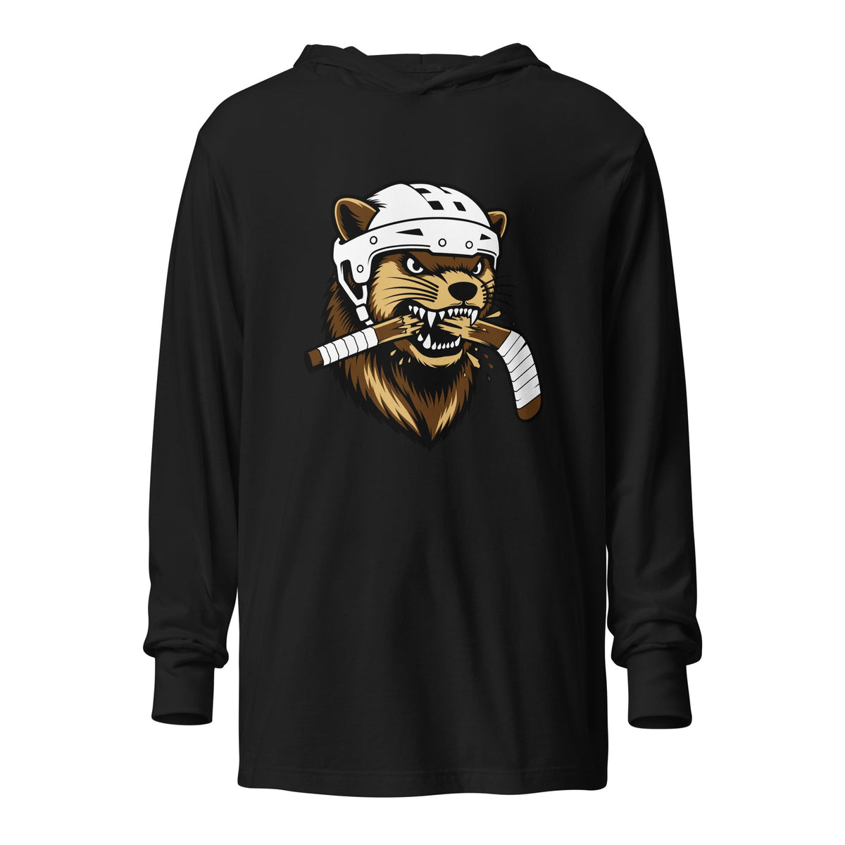 Performance | Hooded Long Sleeve T Shirt | Fighting Mongooses Hockey Club | Mascot Logo