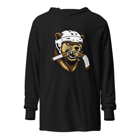 Performance | Hooded Long Sleeve T Shirt | Fighting Mongooses Hockey Club | Mascot Logo