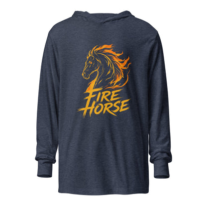 Performance | Hooded Long Sleeve T Shirt | Fire Horse Masters | Emblem Logo