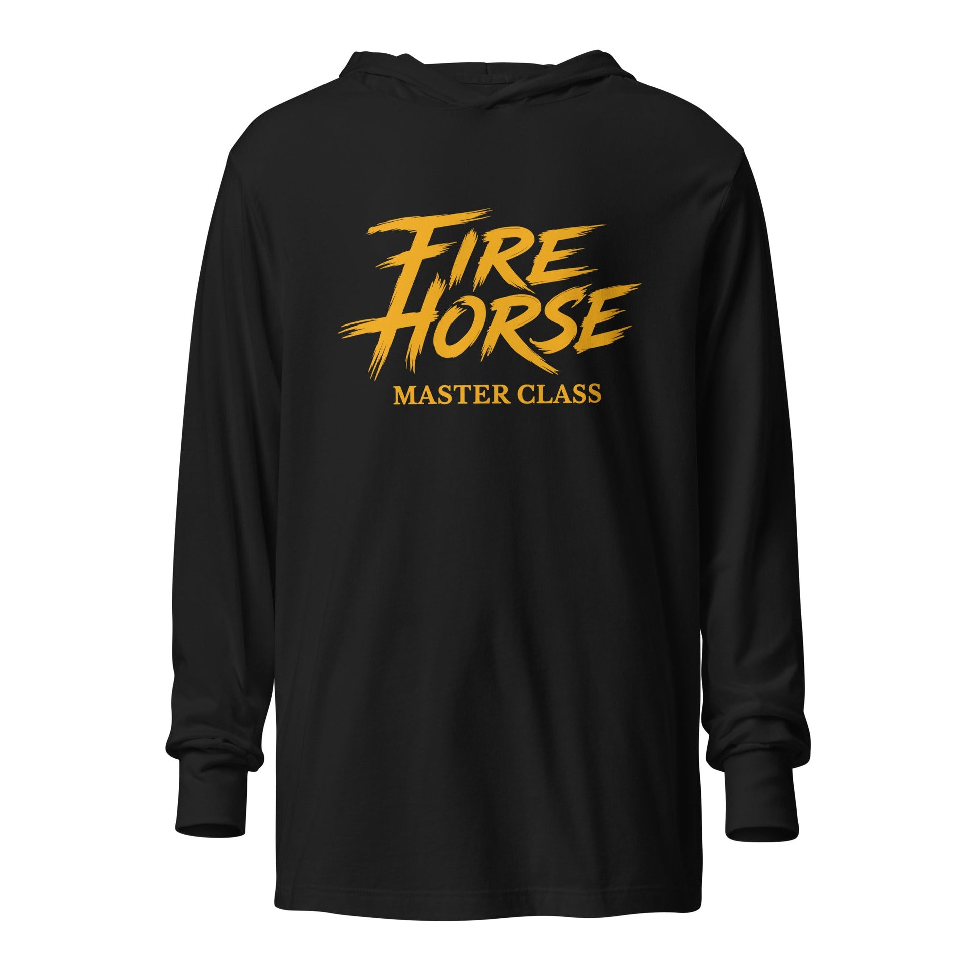 Performance | Hooded Long Sleeve T Shirt | Fire Horse Masters | Modern Script Logo