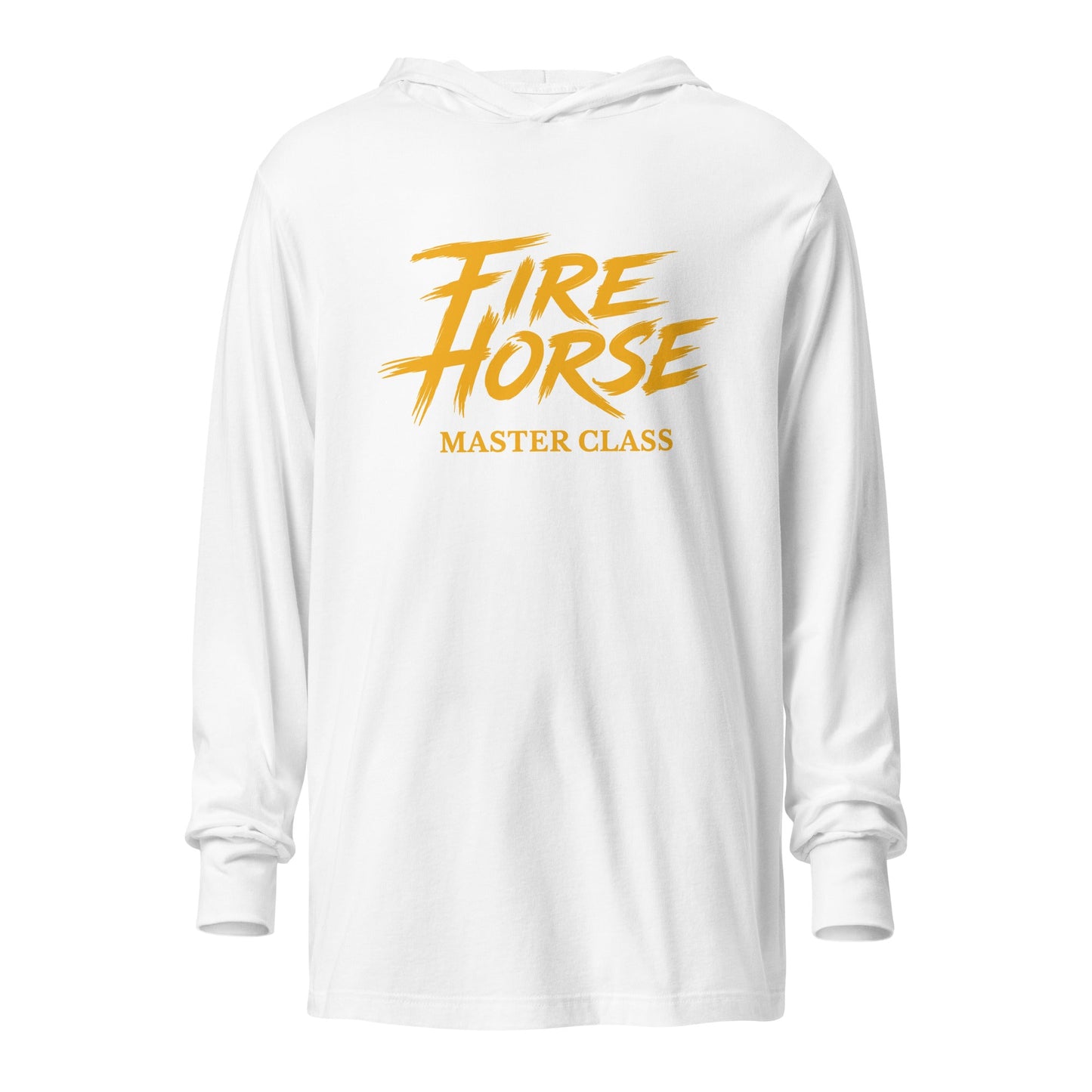 Performance | Hooded Long Sleeve T Shirt | Fire Horse Masters | Modern Script Logo