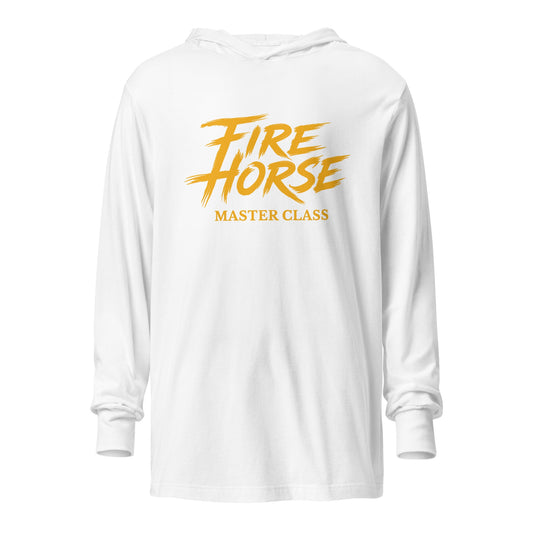 Performance | Hooded Long Sleeve T Shirt | Fire Horse Masters | Modern Script Logo