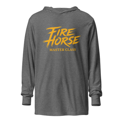 Performance | Hooded Long Sleeve T Shirt | Fire Horse Masters | Modern Script Logo