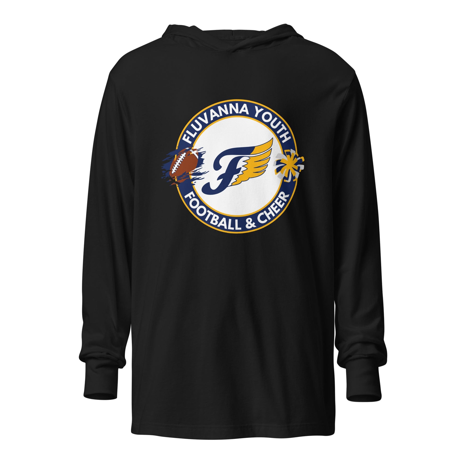 Performance | Hooded Long Sleeve T Shirt | Fluvanna Youth Football and Cheer | Badge Logo