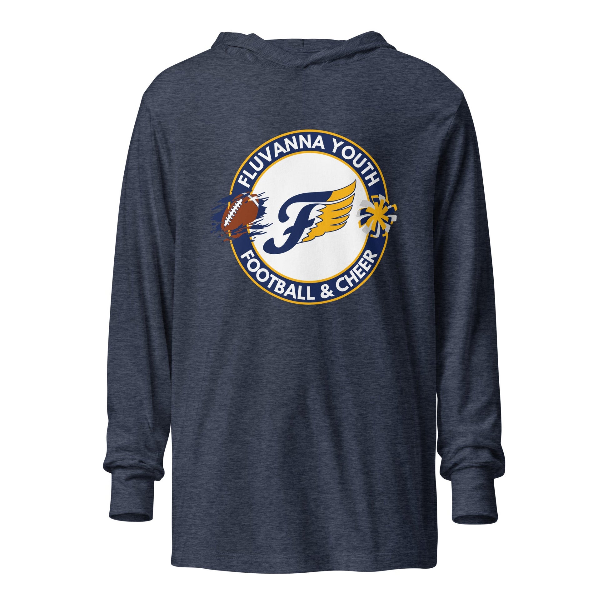 Performance | Hooded Long Sleeve T Shirt | Fluvanna Youth Football and Cheer | Badge Logo