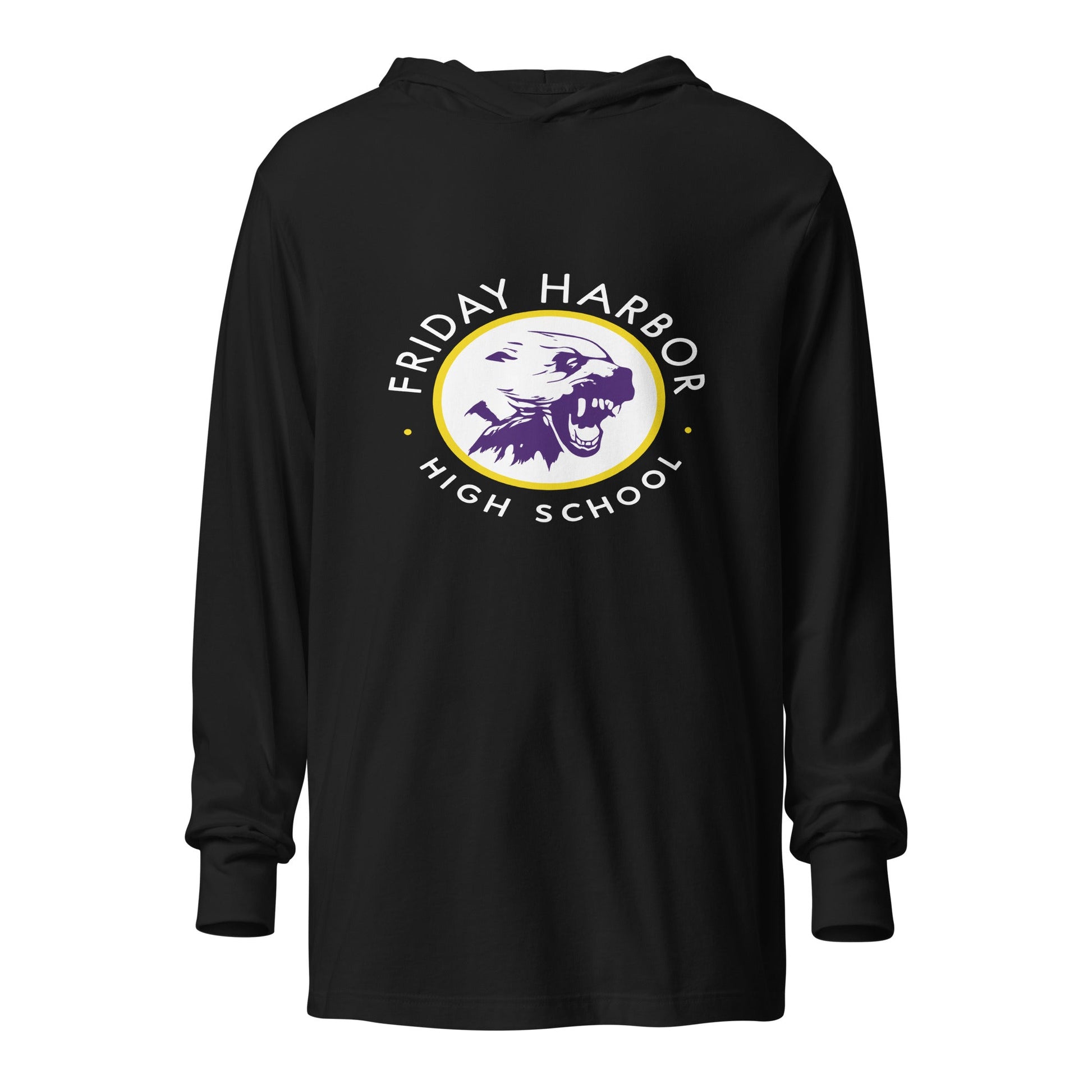 Performance | Hooded Long Sleeve T Shirt | Friday Harbor Girls Basketball | Alt Logo
