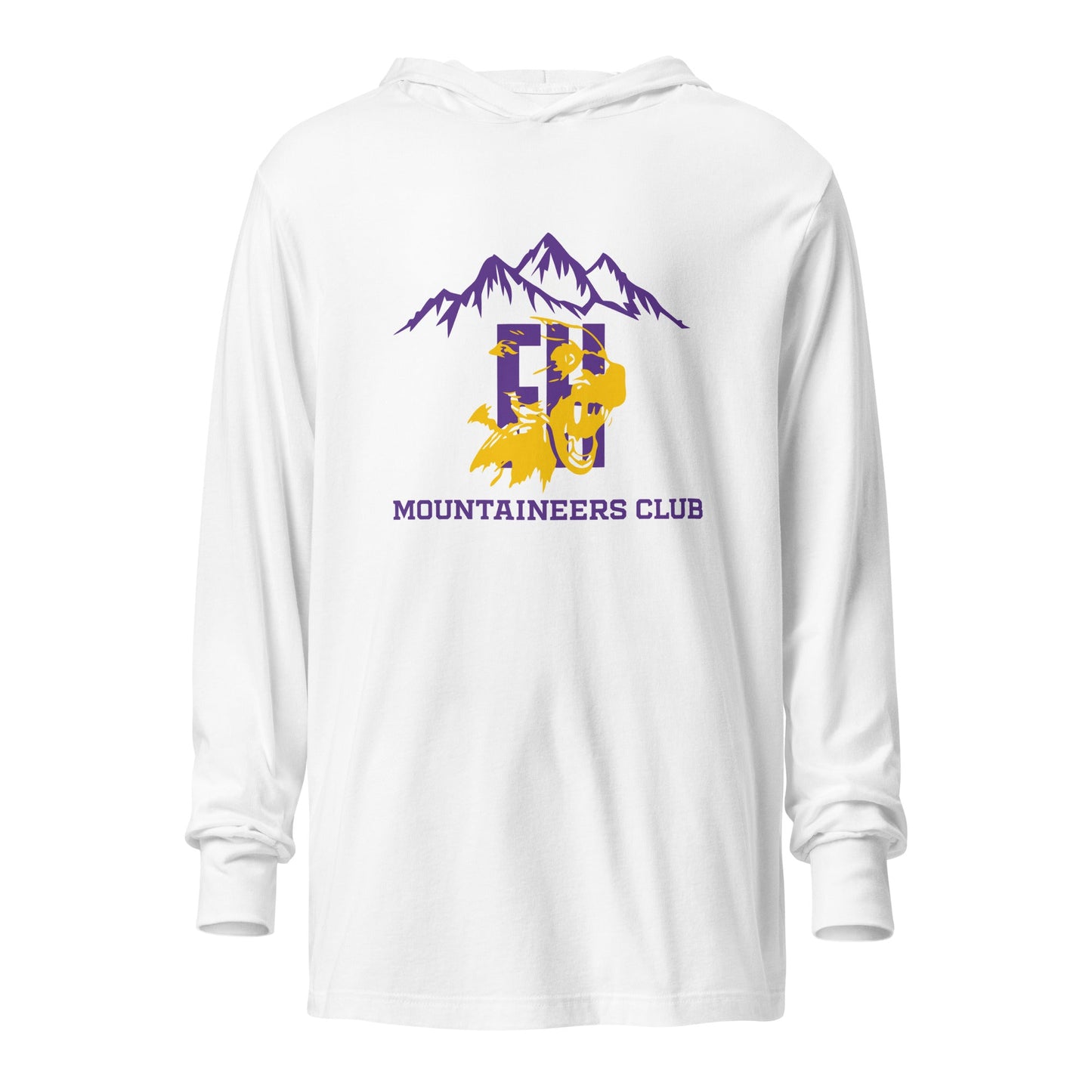 Performance | Hooded Long Sleeve T Shirt | Friday Harbor High School Mountaineers Club | Mountaineers Logo