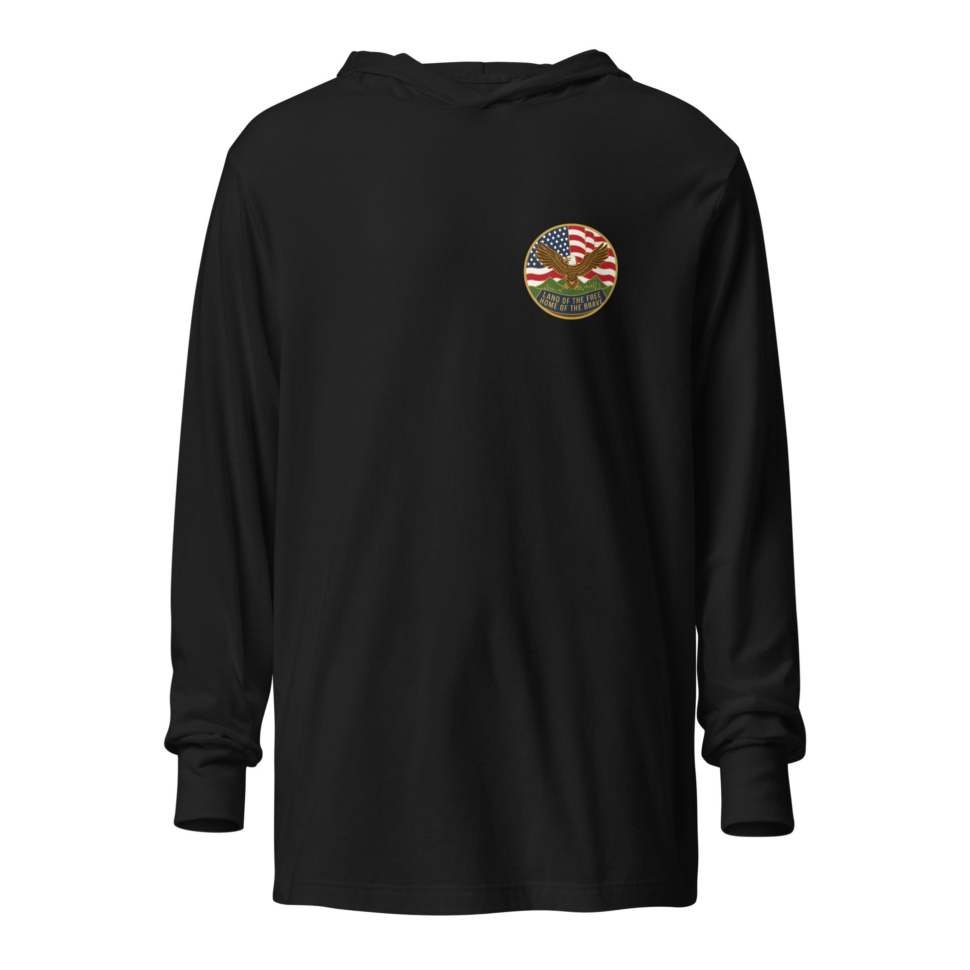 Performance | Hooded Long Sleeve T Shirt | Georgia State Society Children of the American Revolution | Badge Logo