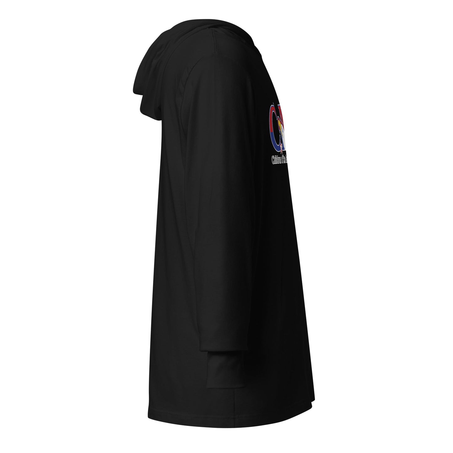 Performance | Hooded Long Sleeve T Shirt | Georgia State Society Children of the American Revolution | Mark Logo
