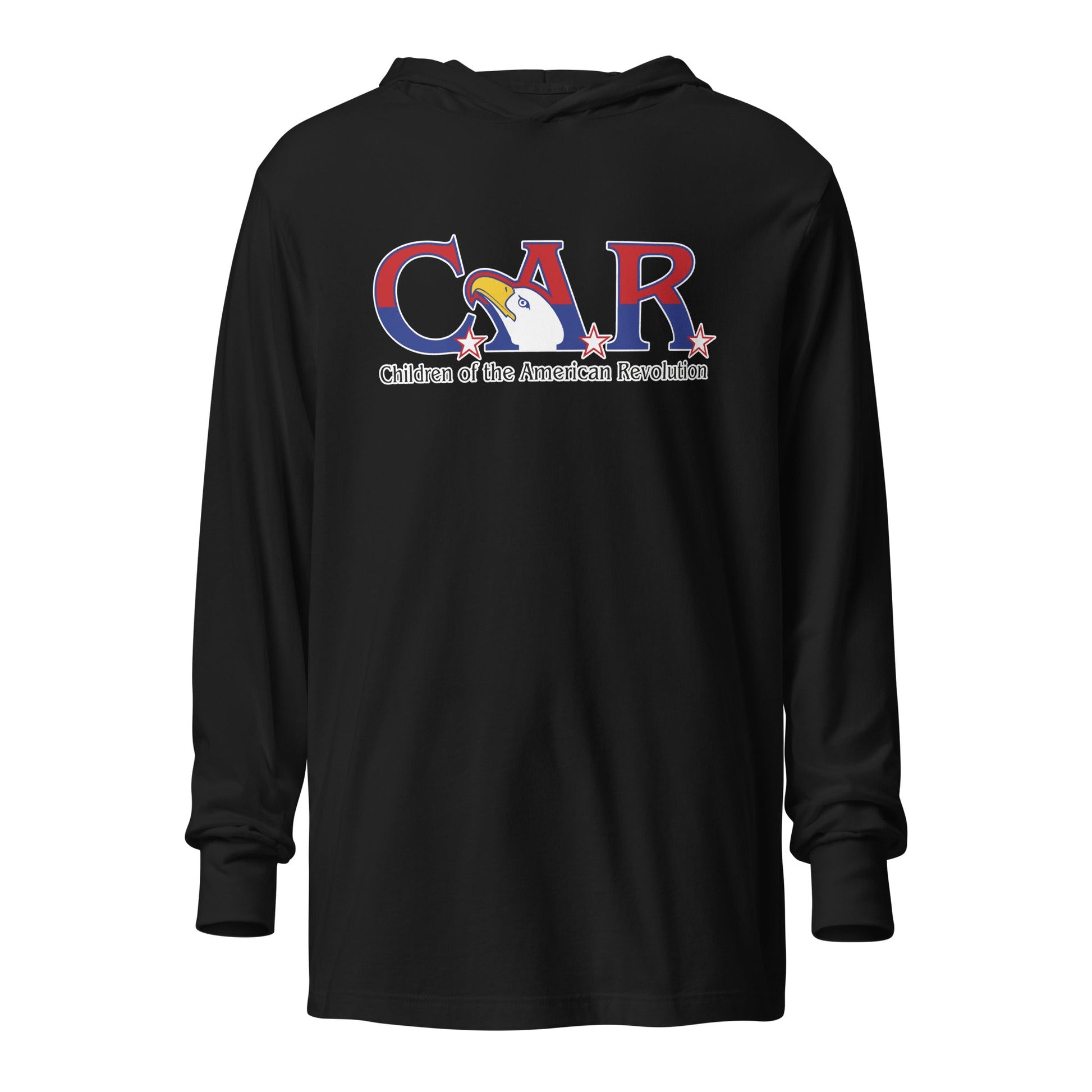 Performance | Hooded Long Sleeve T Shirt | Georgia State Society Children of the American Revolution | Mark Logo
