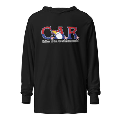 Performance | Hooded Long Sleeve T Shirt | Georgia State Society Children of the American Revolution | Mark Logo