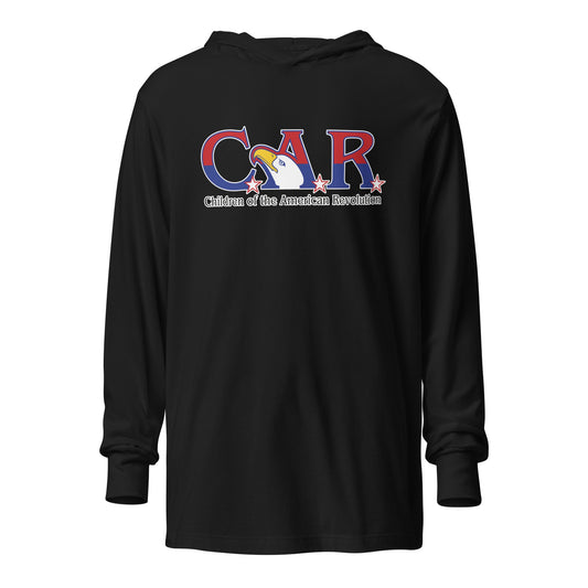 Performance | Hooded Long Sleeve T Shirt | Georgia State Society Children of the American Revolution | Mark Logo