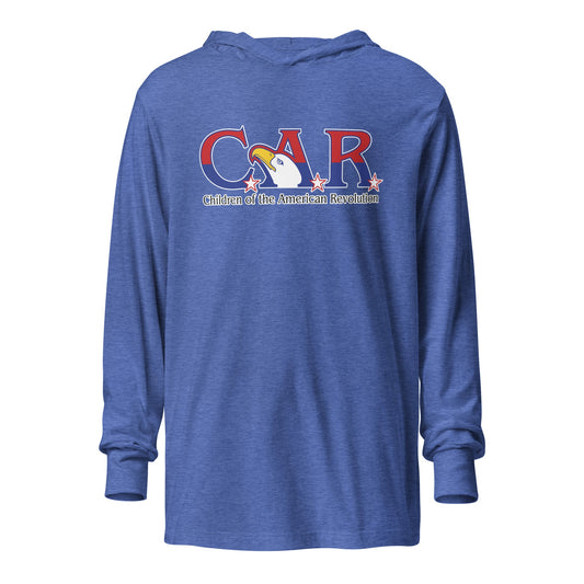 Performance | Hooded Long Sleeve T Shirt | Georgia State Society Children of the American Revolution | Mark Logo