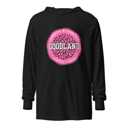 Performance | Hooded Long Sleeve T Shirt | Goodland Youth Cheer | Vanguard Logo