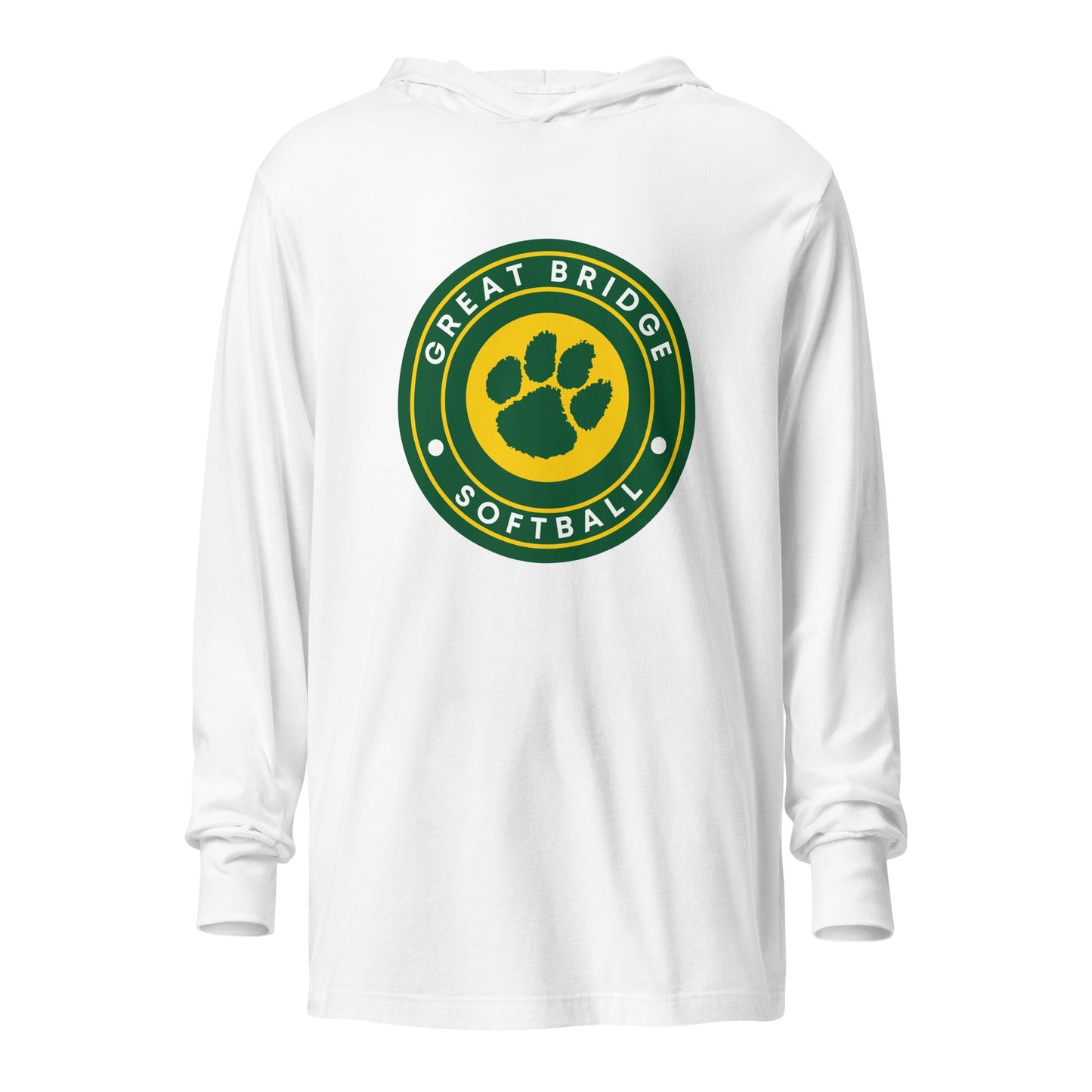 Performance | Hooded Long Sleeve T Shirt | Great Bridge Softball Booster | Badge Logo