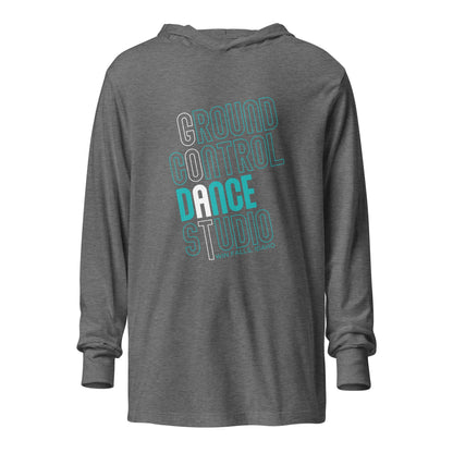 Performance | Hooded Long Sleeve T Shirt | Ground Control Studio | Alt Logo