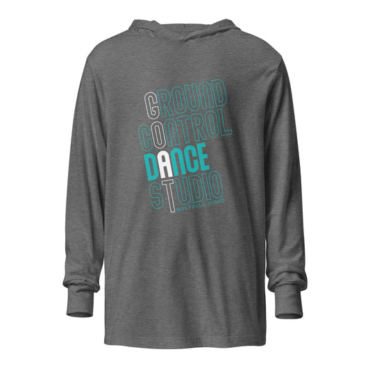 Performance | Hooded Long Sleeve T Shirt | Ground Control Studio | Alt Logo