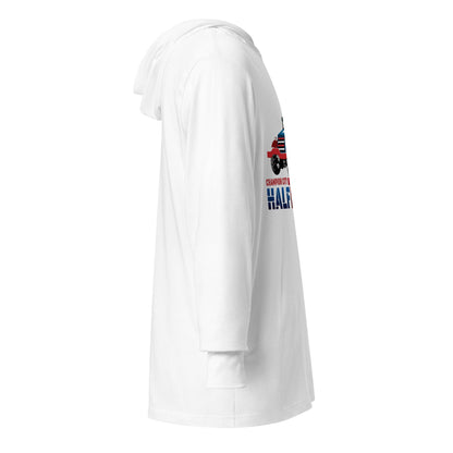 Performance | Hooded Long Sleeve T Shirt | Half Trax Baseball | Mascot Logo