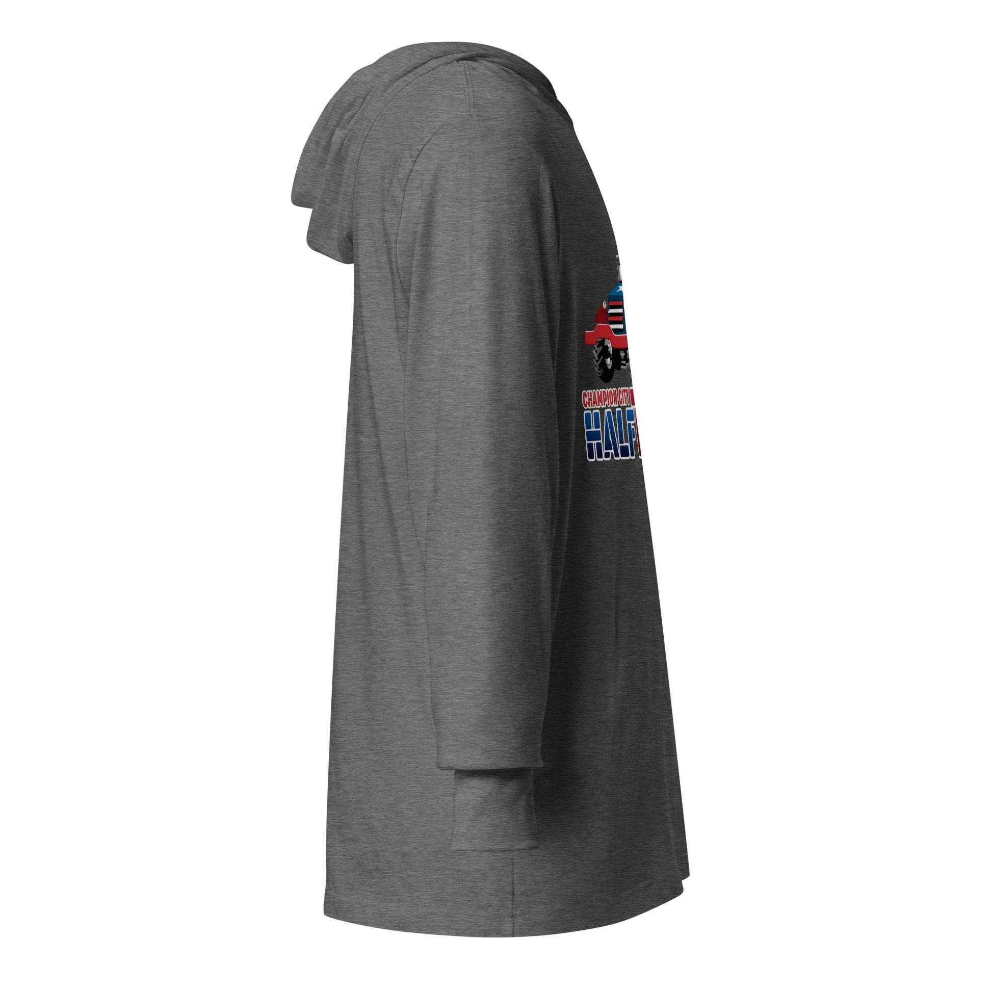 Performance | Hooded Long Sleeve T Shirt | Half Trax Baseball | Mascot Logo