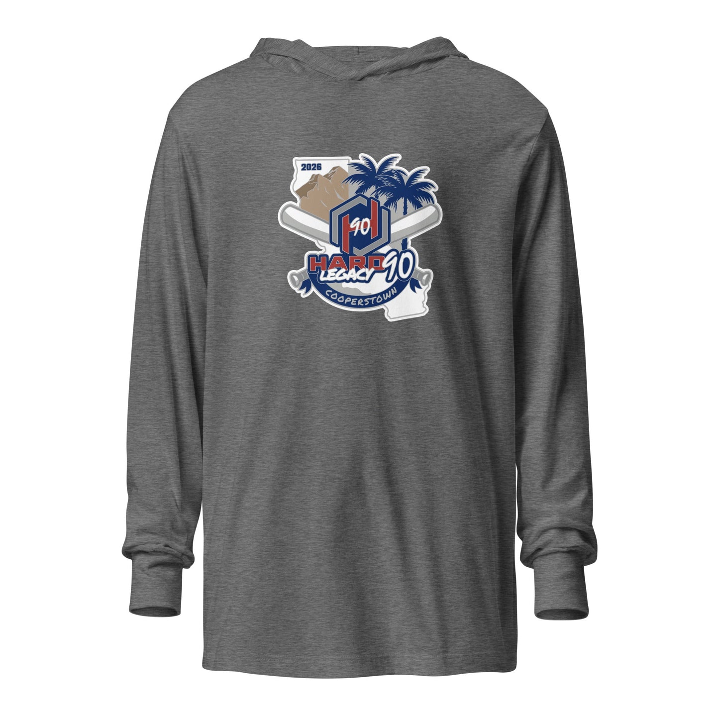 Performance | Hooded Long Sleeve T Shirt | Hard 90 Legacy | Badge Logo