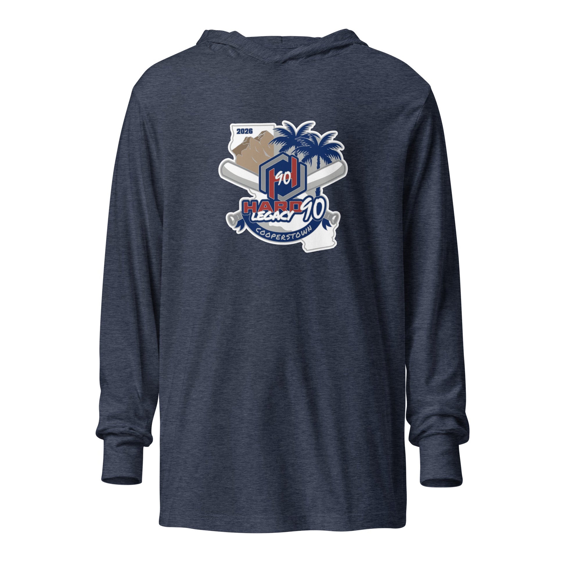 Performance | Hooded Long Sleeve T Shirt | Hard 90 Legacy | Badge Logo