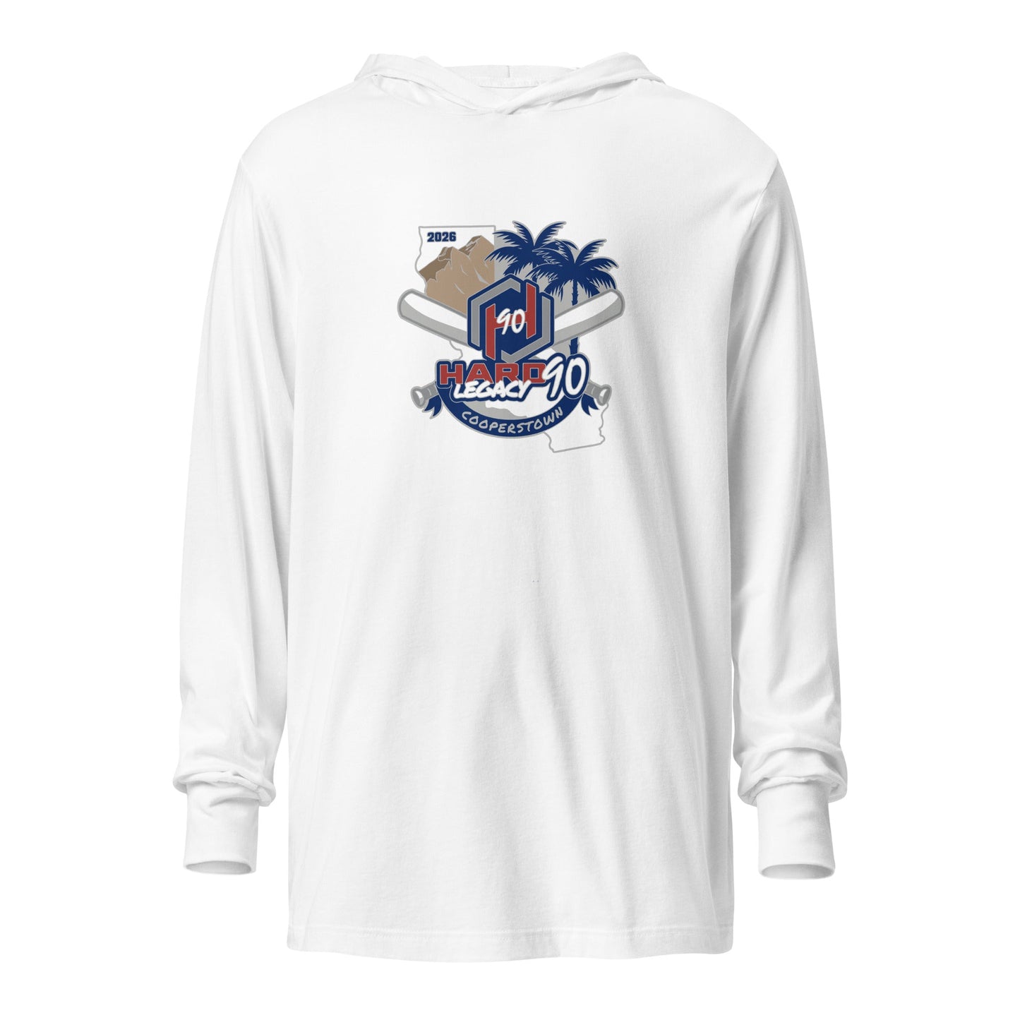 Performance | Hooded Long Sleeve T Shirt | Hard 90 Legacy | Badge Logo
