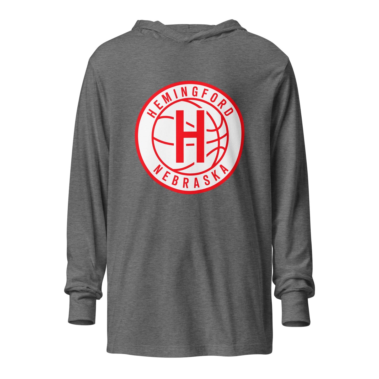 Performance | Hooded Long Sleeve T Shirt | Hemingford Bobcats | Alt Badge Logo