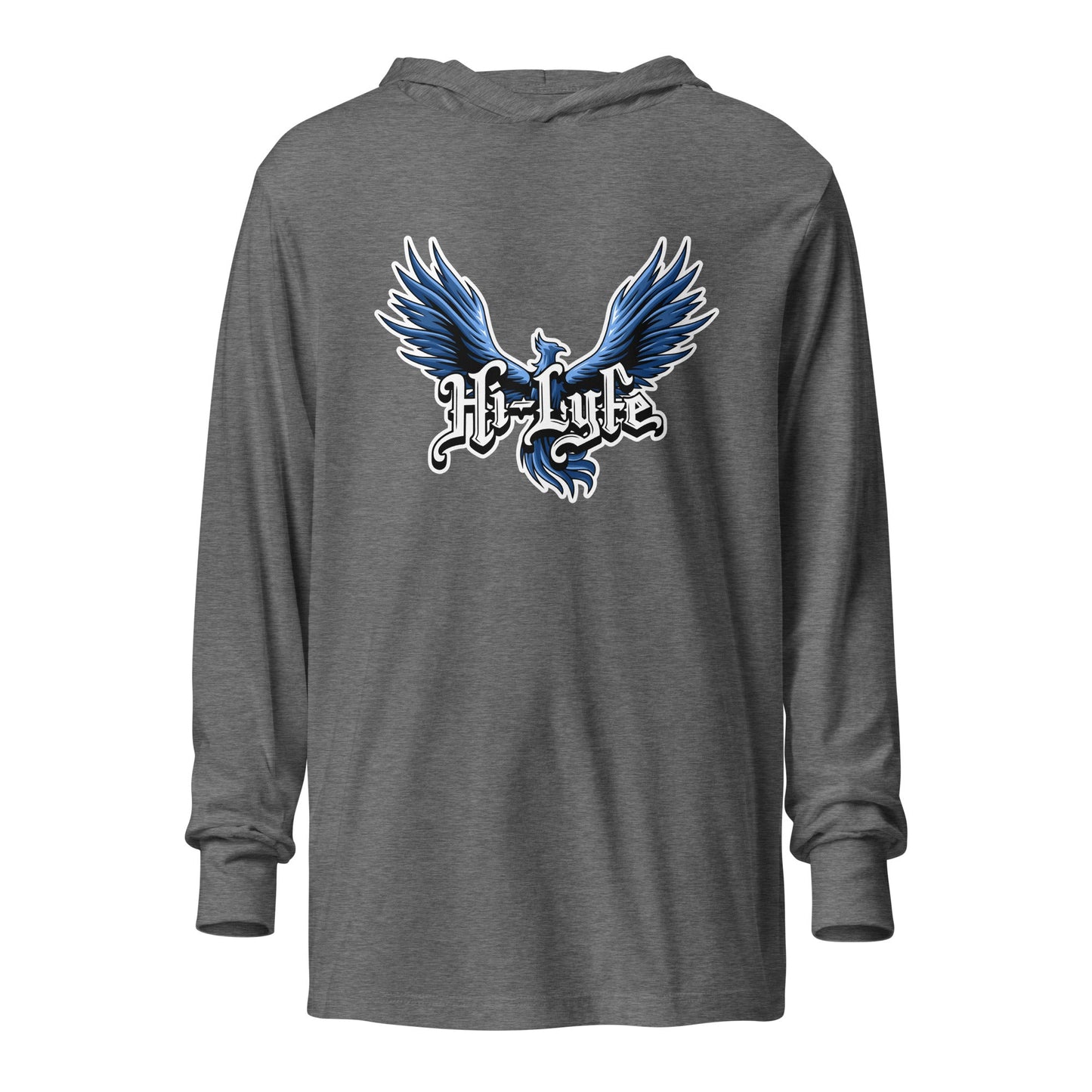Performance | Hooded Long Sleeve T Shirt | Hi - Lyfe Basketball | Wings Logo