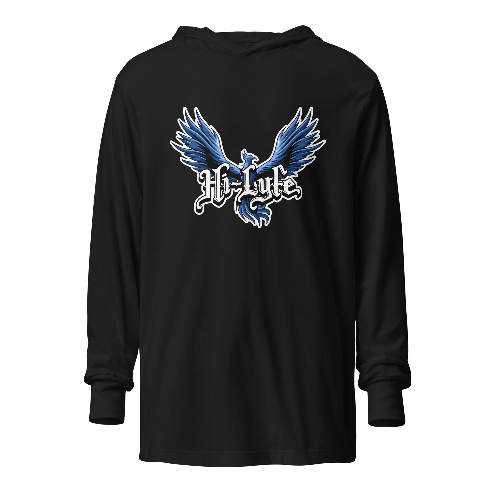 Performance | Hooded Long Sleeve T Shirt | Hi - Lyfe Basketball | Wings Logo
