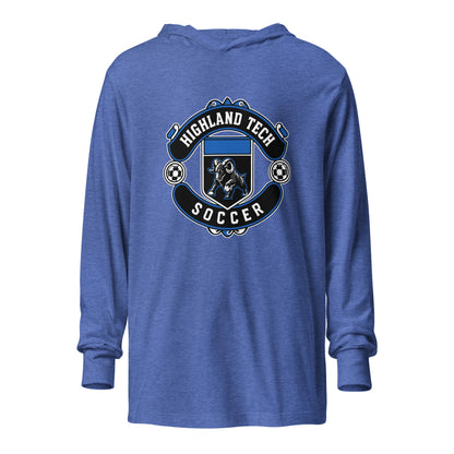 Performance | Hooded Long Sleeve T Shirt | Highland Soccer | Emblem Logo