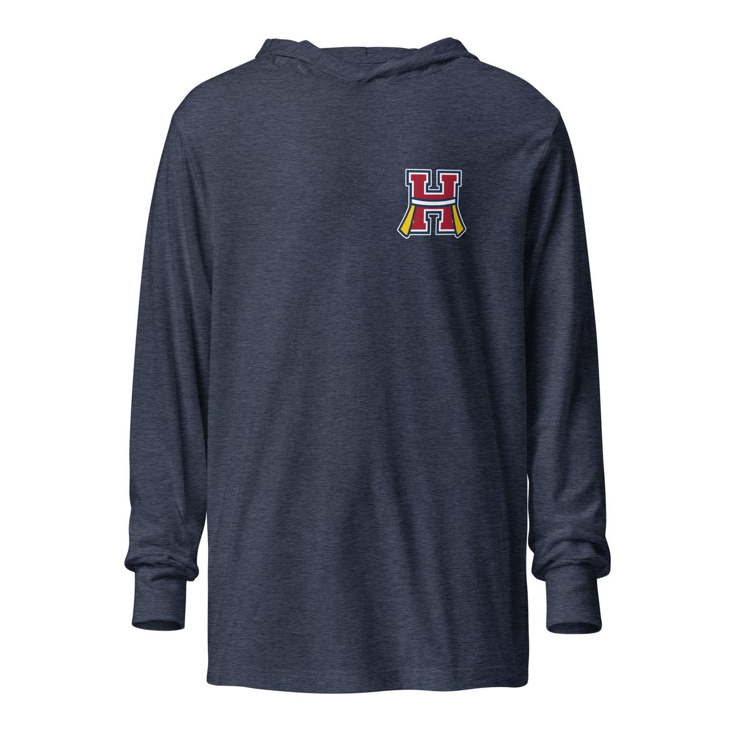 Performance | Hooded Long Sleeve T Shirt | Hornell Flag Football | H Flags Logo
