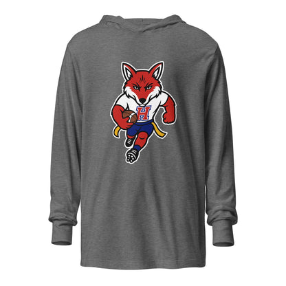 Performance | Hooded Long Sleeve T Shirt | Hornell Flag Football | Mascot Logo