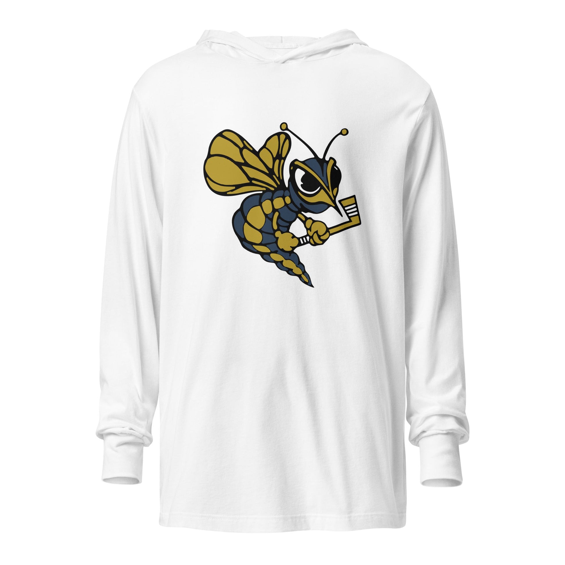 Performance | Hooded Long Sleeve T Shirt | HORNETS | Mascot Logo