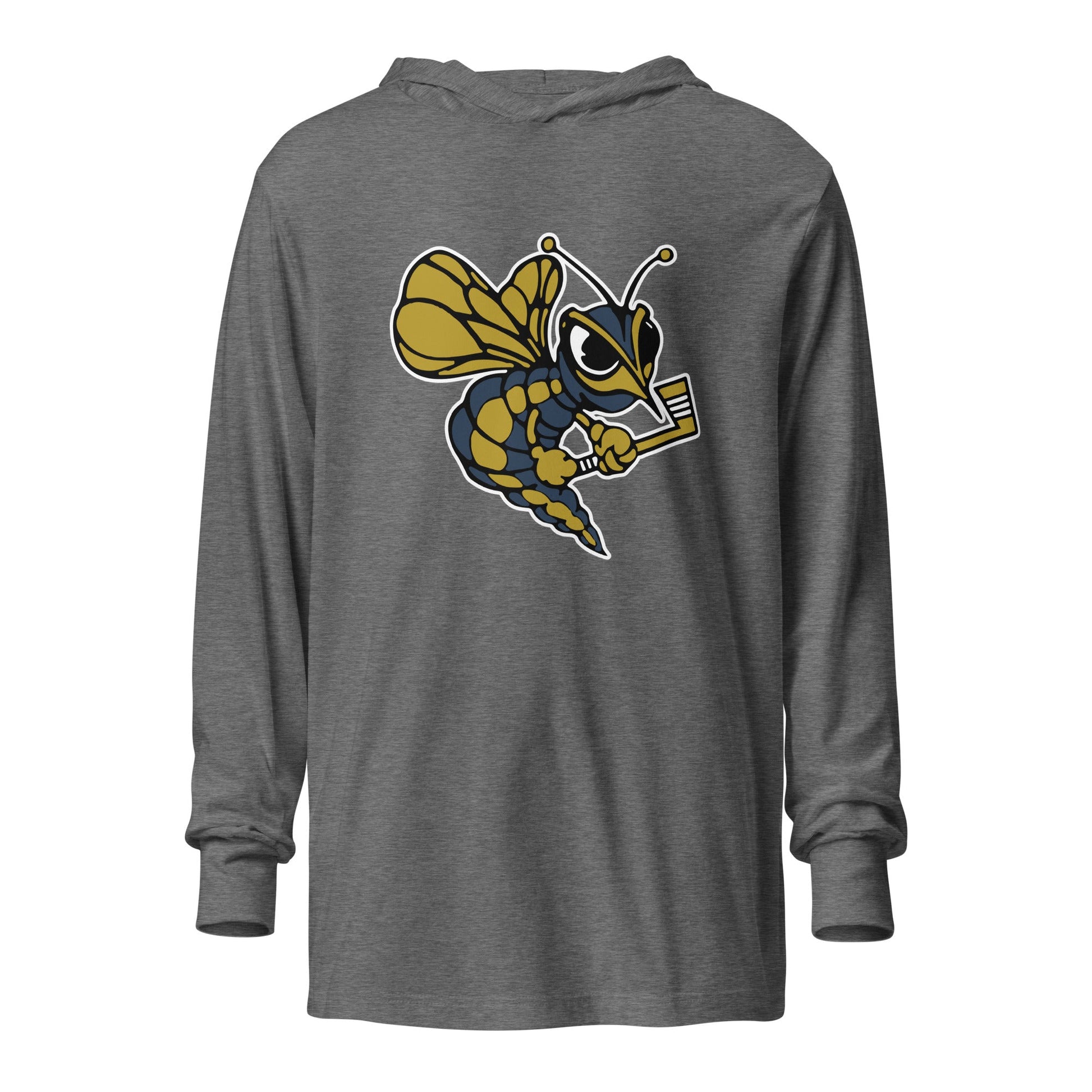 Performance | Hooded Long Sleeve T Shirt | HORNETS | Mascot Logo