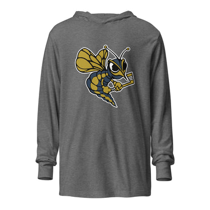 Performance | Hooded Long Sleeve T Shirt | HORNETS | Mascot Logo