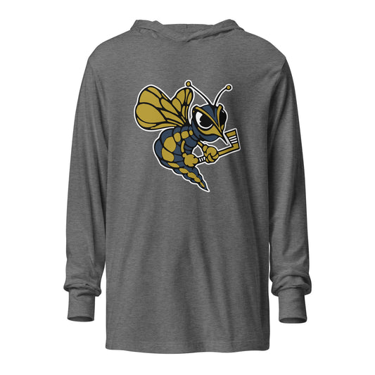 Performance | Hooded Long Sleeve T Shirt | HORNETS | Mascot Logo