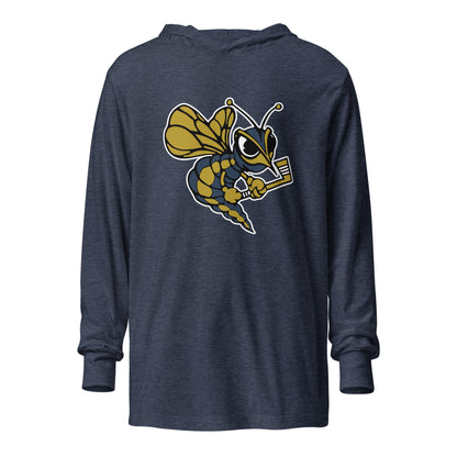 Performance | Hooded Long Sleeve T Shirt | HORNETS | Mascot Logo