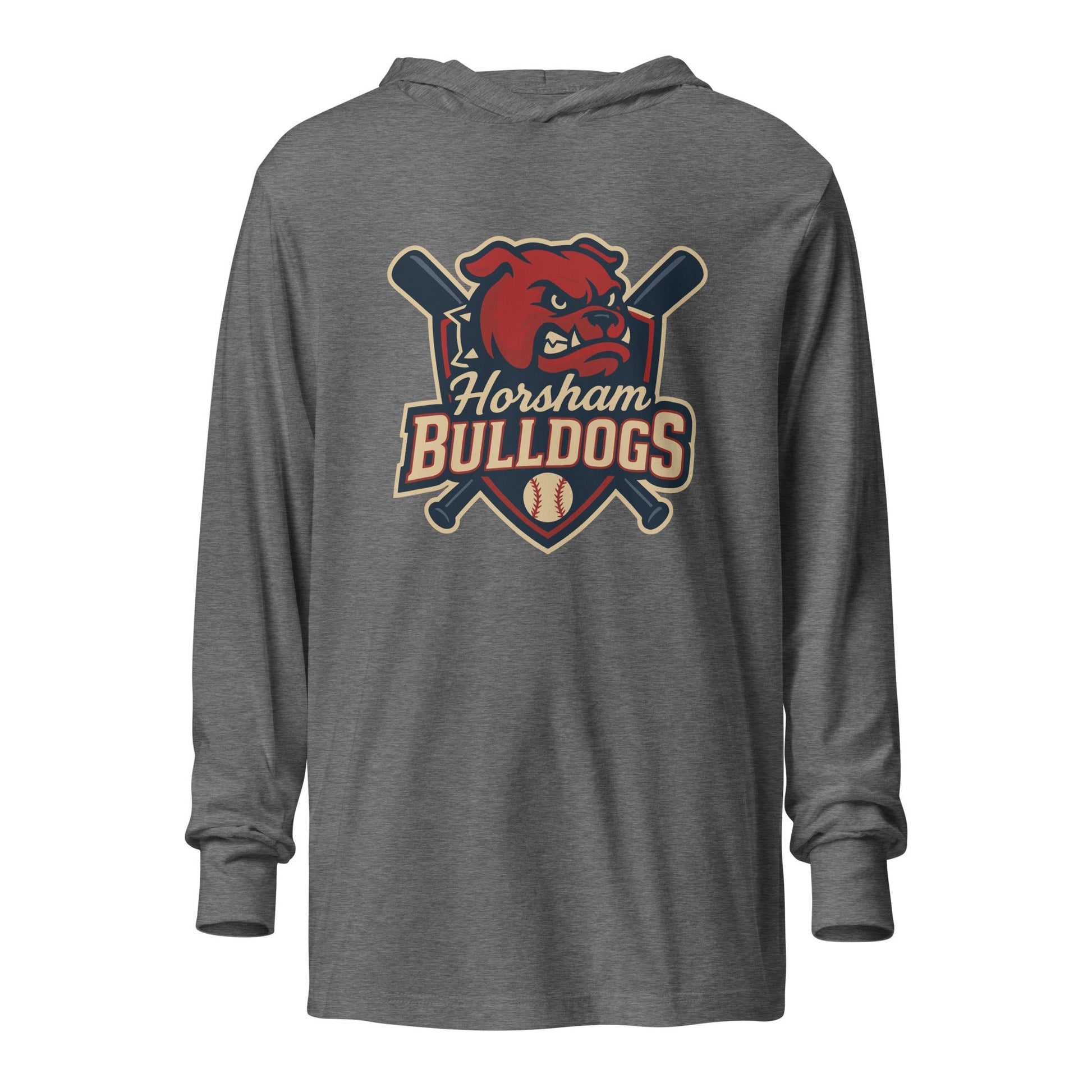 Performance | Hooded Long Sleeve T Shirt | Horsham Travel Baseball | Bulldogs Logo