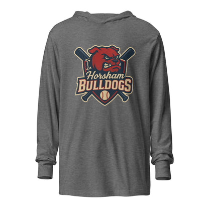 Performance | Hooded Long Sleeve T Shirt | Horsham Travel Baseball | Bulldogs Logo