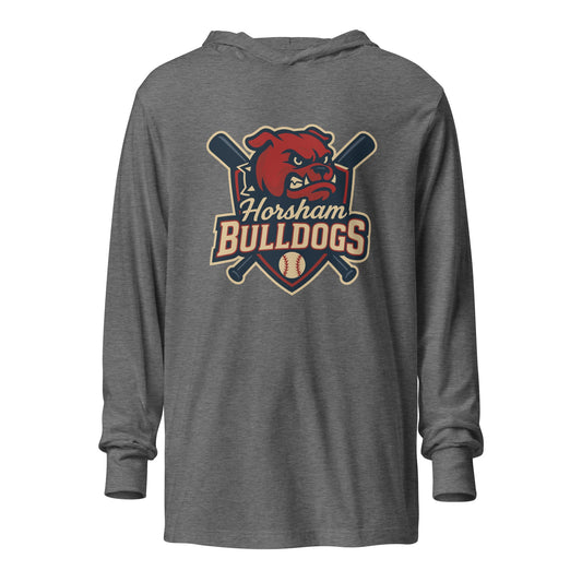 Performance | Hooded Long Sleeve T Shirt | Horsham Travel Baseball | Bulldogs Logo