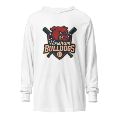 Performance | Hooded Long Sleeve T Shirt | Horsham Travel Baseball | Bulldogs Logo