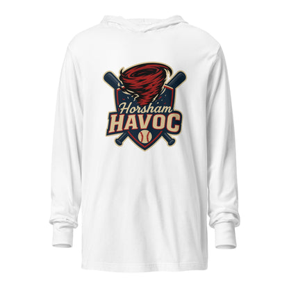 Performance | Hooded Long Sleeve T Shirt | Horsham Travel Baseball | Havoc Logo