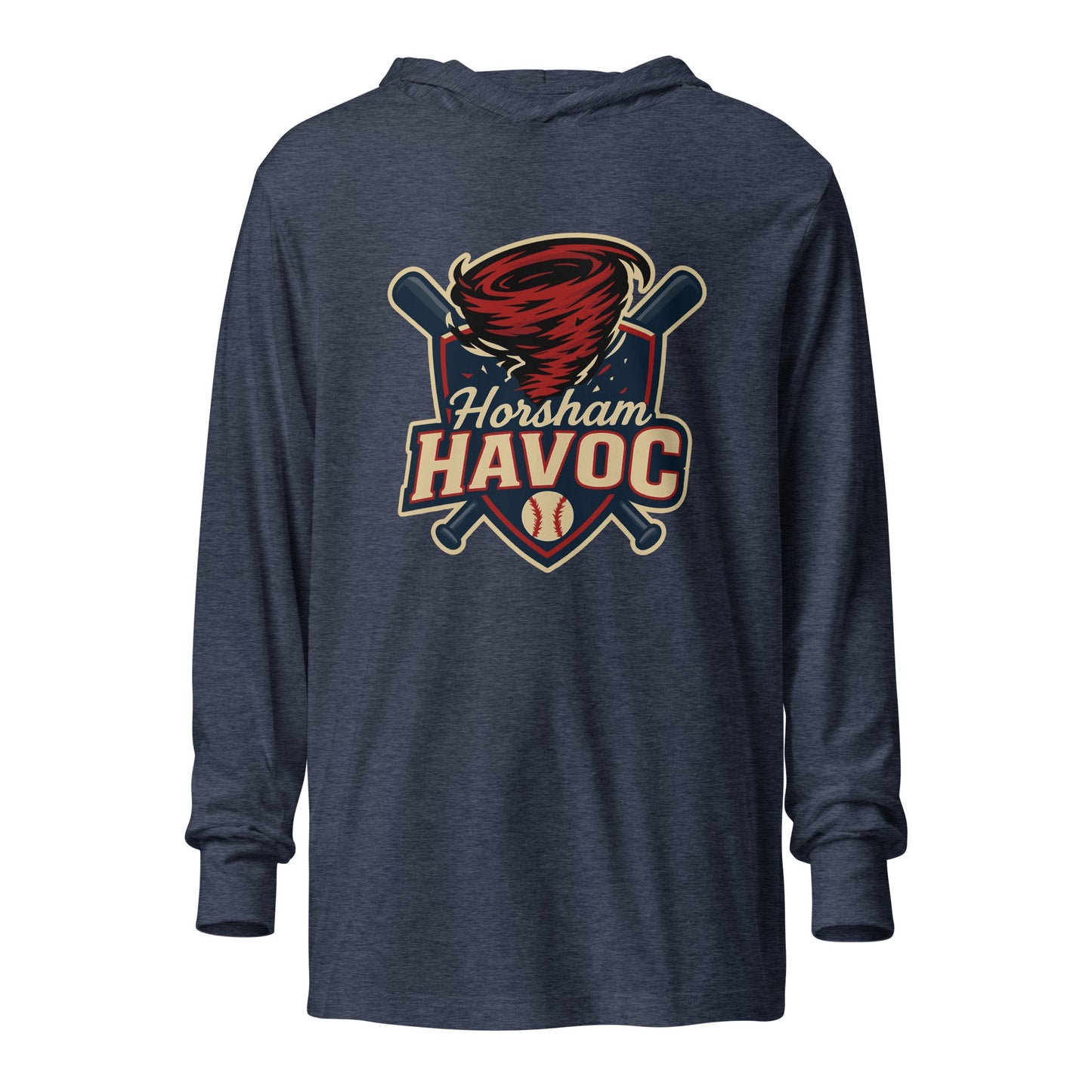 Performance | Hooded Long Sleeve T Shirt | Horsham Travel Baseball | Havoc Logo